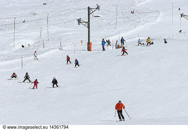 Plan Du Jeu ski lift and ski run  Pays du Saint Bernard  Switzerland  Europe