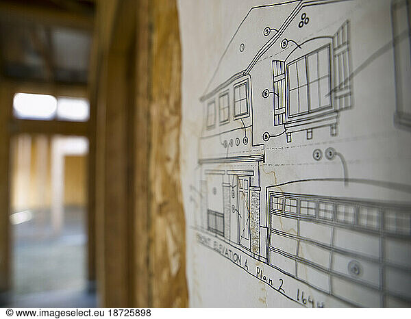Plans inside structures in a failed and abandoned housing development