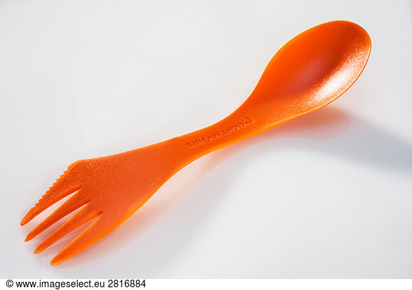 Plastic fork and spoon.