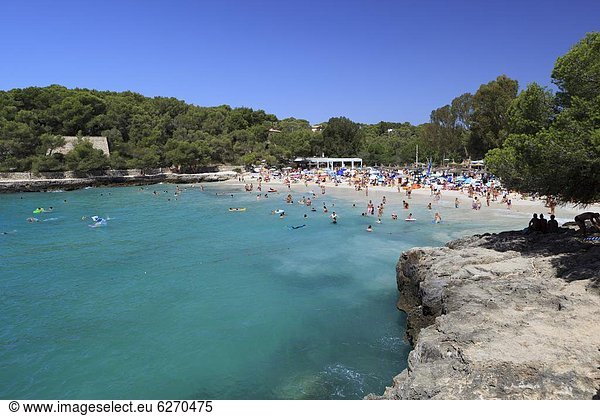 Platja de ses fonts de n'Alis Parc Natural de Mondrago Mallorca (Majorca) Balearic Islands Spain Mediterranean Europe