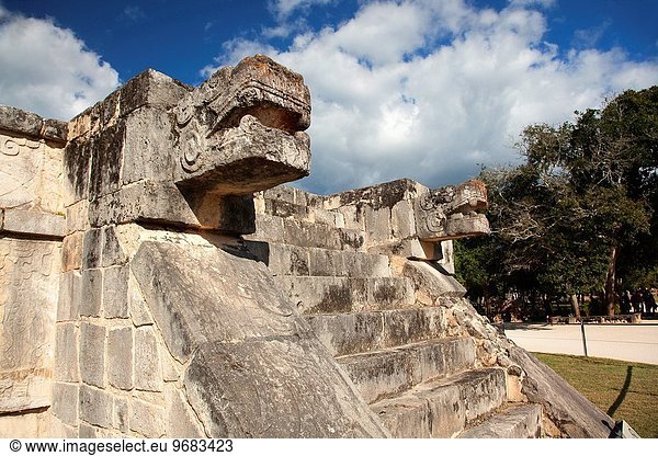 Plattform Ausgrabungsstätte Ruine Mexiko Mittelamerika Adler