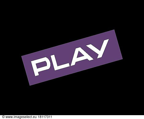 Play telecommunications  gedrehtes Logo  Schwarzer Hintergrund