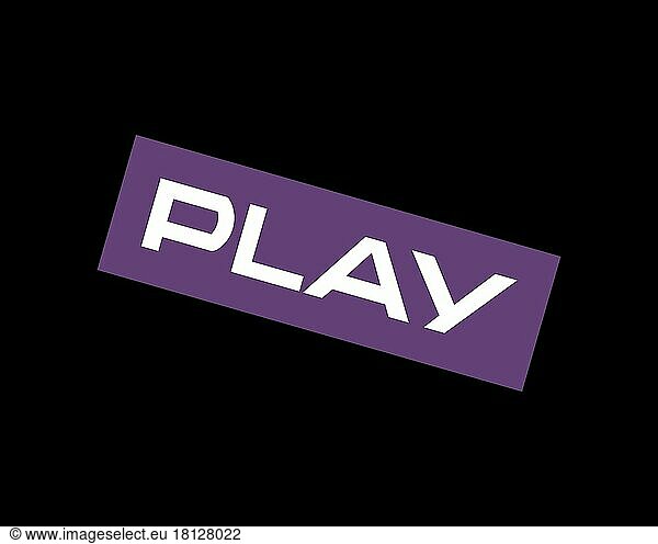 Play telecommunications  gedrehtes Logo  Schwarzer Hintergrund B