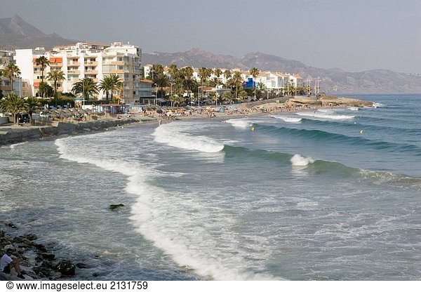 Playazo Strand. Provinz Axarquia  Nerja  Málaga  Andalusien  Spanien