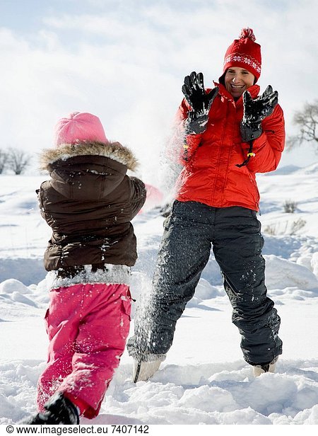 playing in the snow