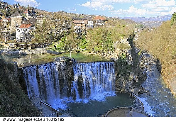 Pliva-Wasserfall  Jajce  Kanton Zentralbosnien  Bosnien und Herzegowina.