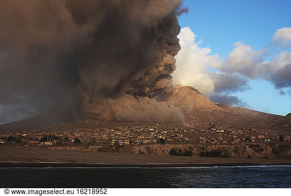 Plymouth  Montserrat  Caribbean  Pyroclastic flow from the eruption