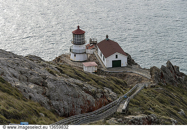 Point Reyes National Seashore Lighthouse  California. Point Reyes is known to be covered in fog approximately 110 days a year.