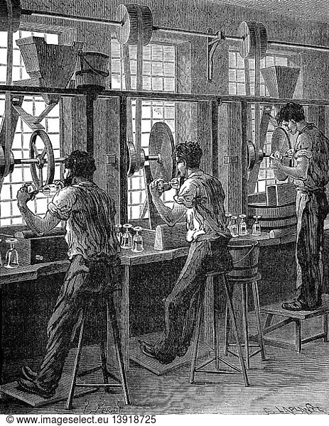 Polishing of Crystal Glass  19th Century