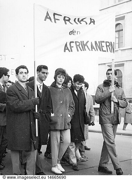 politics  demonstrations  Germany  demonstration of African students  Munich  1967  banner 'Africa for Africans'