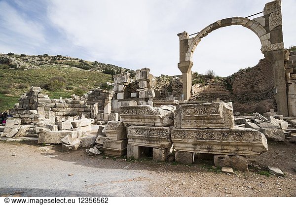 Pollio Fountain. Ephesus UNESCO World Heritage Site Selçuk Izmir Province Ionia Region Turkey Eurasia.
