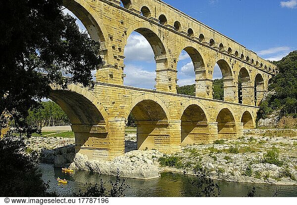 Pont du Gard  römisches Aquädukt. Departement Gard  Provence. Frankreich
