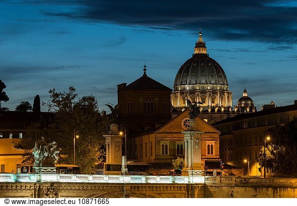 Ponte Vittorio Emanuele II & the dome of St Peter's Basilica  Rome  Italy
