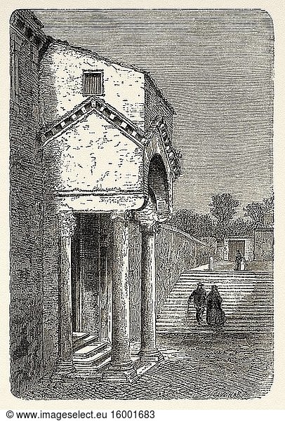 Porch of St Clement Basilica  Rome. Italy  Europe. Trip to Rome by Francis Wey 19Th Century.