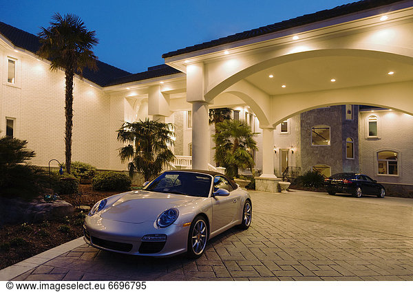 Porsche Parked At Mansion