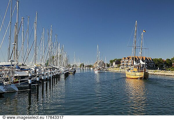 Port of Orth with sailingboats Fehmarn Island  Baltic Sea  Schleswig-Holstein  Germany  Europe