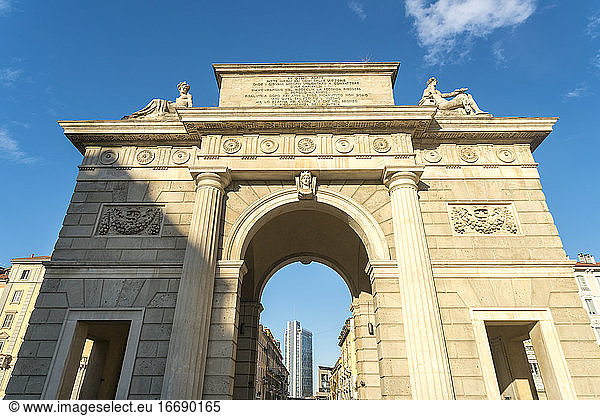 Porta Garibaldi at Piazza Venticinque Aprile in Milan