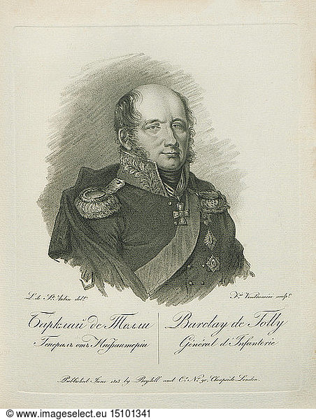 Porträt des Feldmarschalls Graf Mikhail Barklay-de-Tolli (1761-1818)  1813.