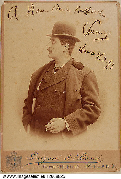 Porträt des Komponisten Giacomo Puccini (1858-1924)  1893.