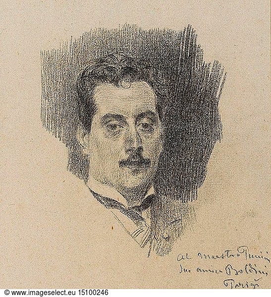 Porträt des Komponisten Giacomo Puccini (1858-1924)  1898.