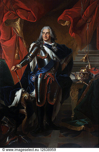 Porträt von Friedrich August von Polen und Sachsen (1670-1733). Künstler: Silvestre  Louis de  (Kopie) (1675-1760)