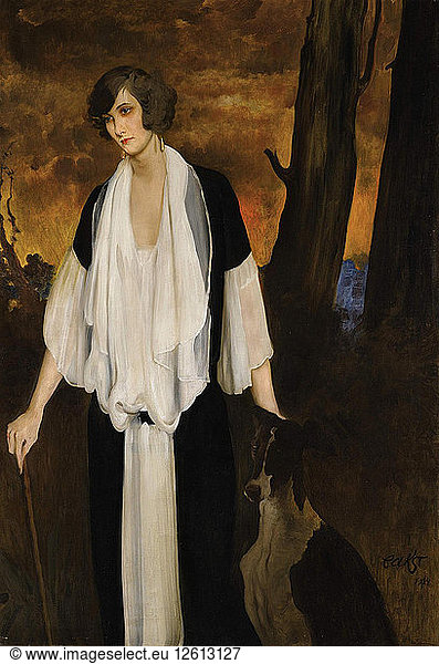 Porträt von Rachel Strong  der zukünftigen Gräfin Henri de Boisgelin  1924. Künstler: Bakst  Léon (1866-1924)