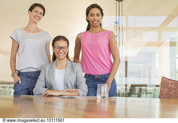 Portrait confident businesswomen in conference room