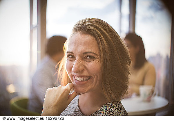 Portrait happy smiling businesswoman