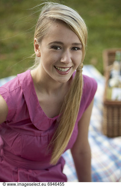 Portrait  Jugendlicher  Picknick  Mädchen