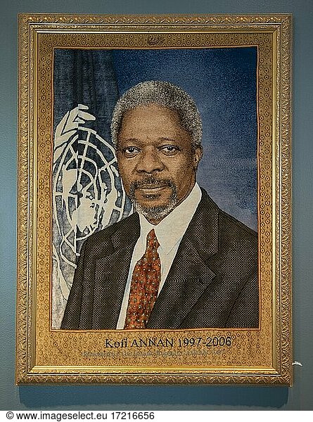 Portrait Kofi Annan  Ehemaliger Generalsekretär der Vereinten Nationen  Hauptquartier der Vereinten Nationen  UNO-Hauptquartier  United Nations  New York City  New York State  USA  North America