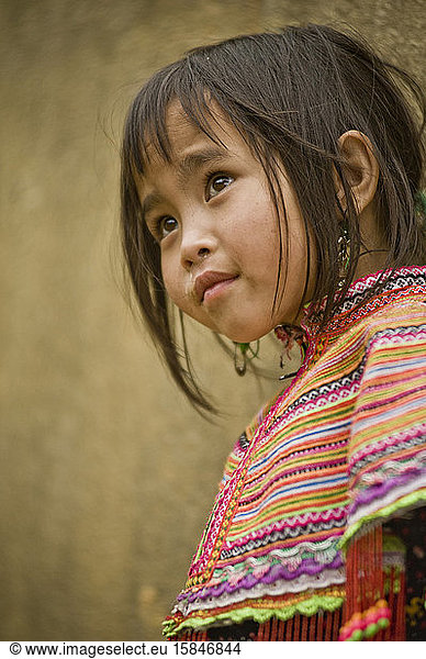 Portrait of a beautiful little Hmong girl