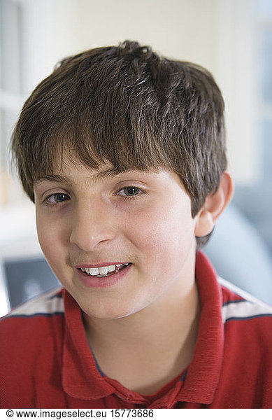 Portrait of a boy smiling.
