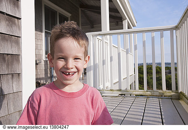 Portrait of a boy smiling  Block Island  Rhode Island  USA