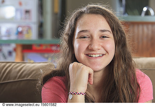Portrait of a teen girl smiling
