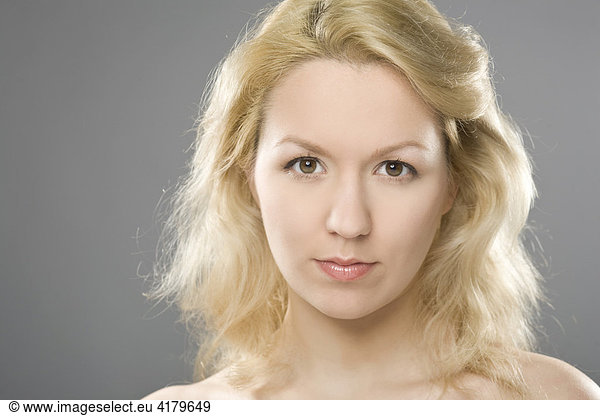 Portrait of a young blonde woman
