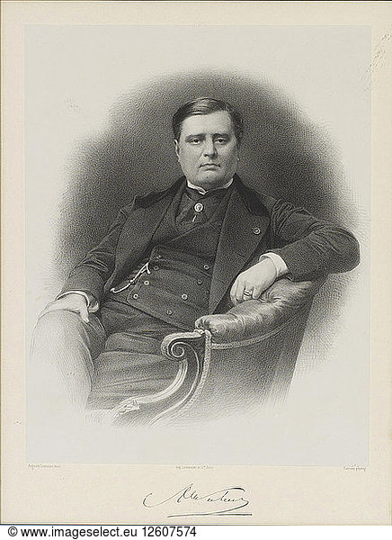 Portrait of Alexandre Florian Joseph  Count Colonna-Walewski (1810-1868). Artist: Lemoine  Auguste (1822-1869)