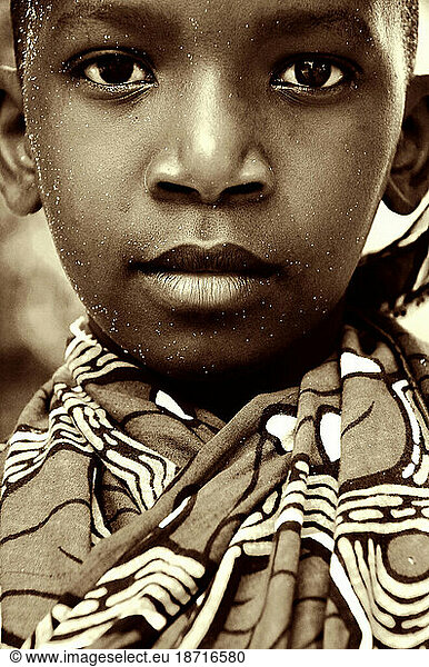 Portrait of an African girl in Mtwara  Tanzania.