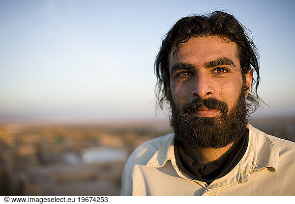 Portrait of an Iranian man near Garmeh  Iran.