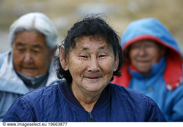 Portrait of an old woman in the small village of Itilleq  Greenland.