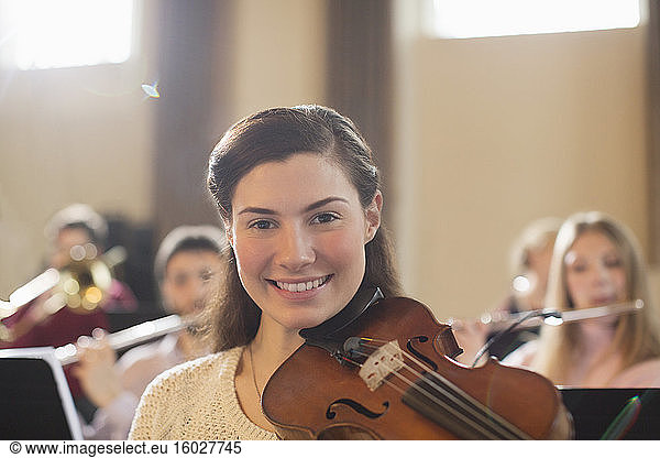 Portrait of confident violinist