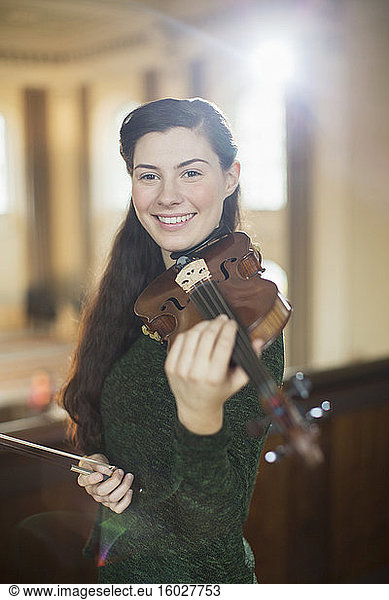 Portrait of confident violinist