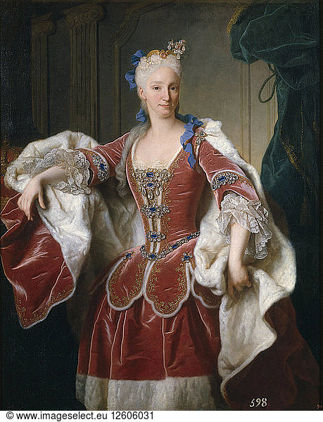 Portrait of Elisabeth Farnese  Queen consort of Spain  1723. Artist: Ranc  Jean (1674-1735)
