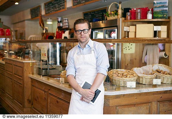 Portrait of male worker in bakery