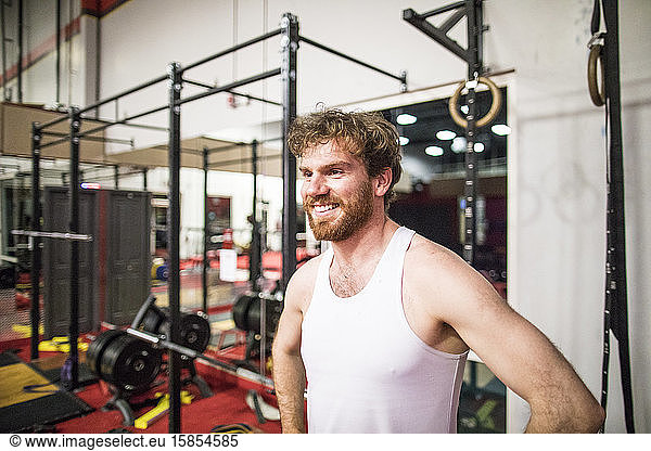 Portrait of man at the gym