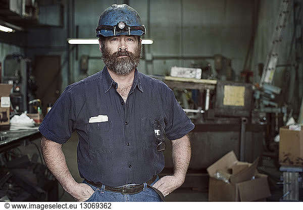 Portrait of manual worker in factory