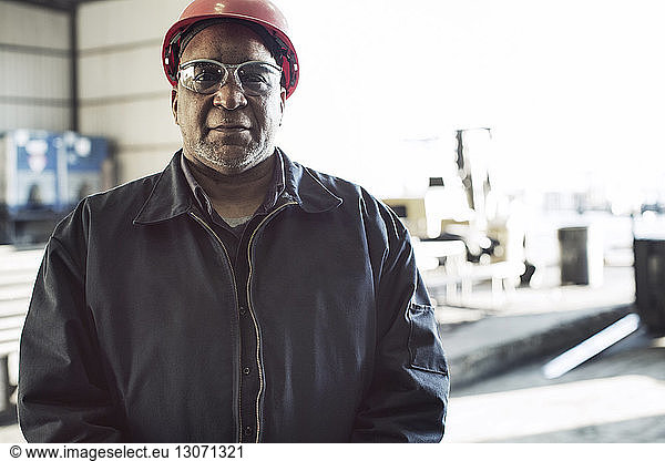 Portrait of manual worker in metal industry