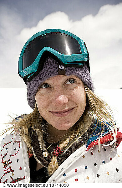 Portrait of professional snowboarder Hannah Teter.