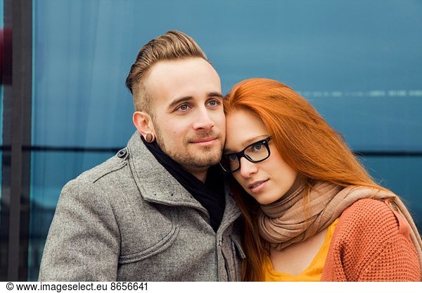 Portrait of romantic young couple