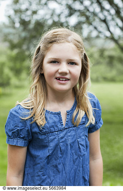 Portrait of smiling pre-adolescent girl