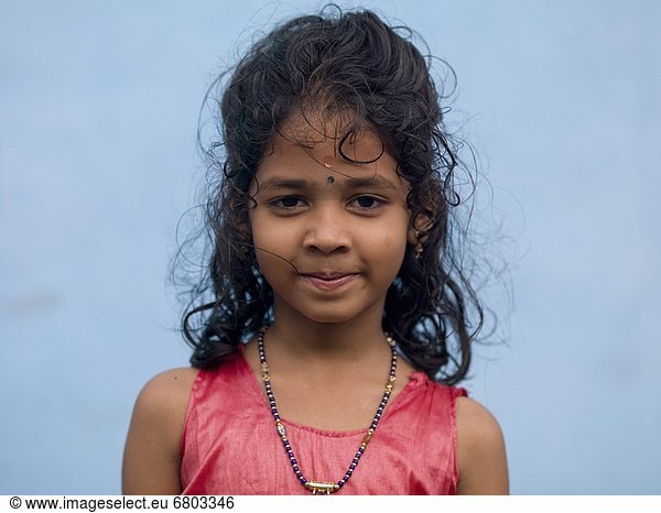 Portrait Of Smiling Young Girl Kochi Kerala India
